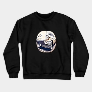 Yellow Old Car Cartoon Crewneck Sweatshirt